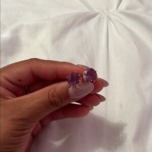 Elegant Purple Stud Earrings